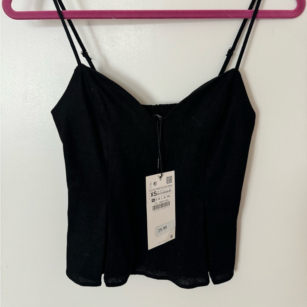 Fitted linen Zara top